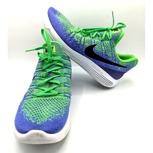 Nike Lunarepic Flyknit Shoes Mens Size 11 Green Blue Running 863779-301